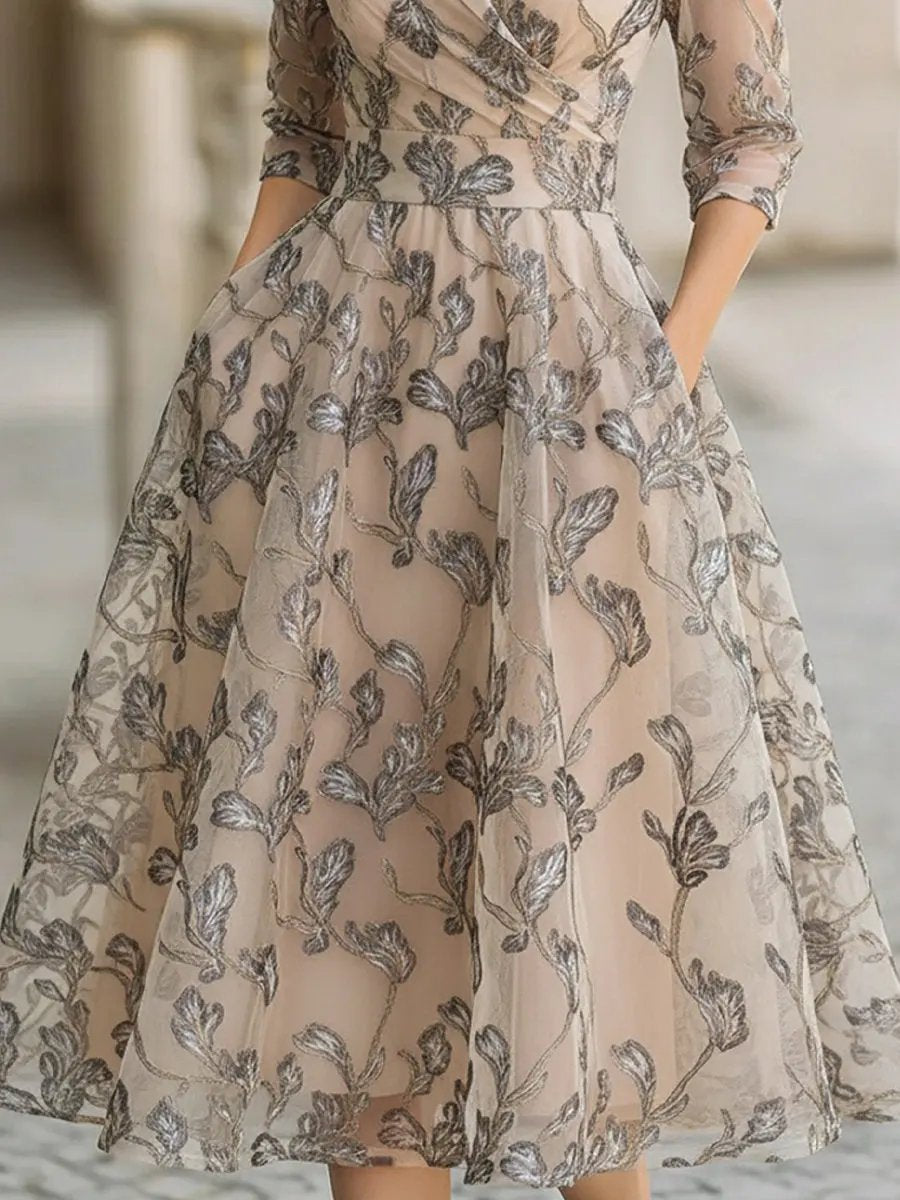 The Elowen Metallic Mesh Midi