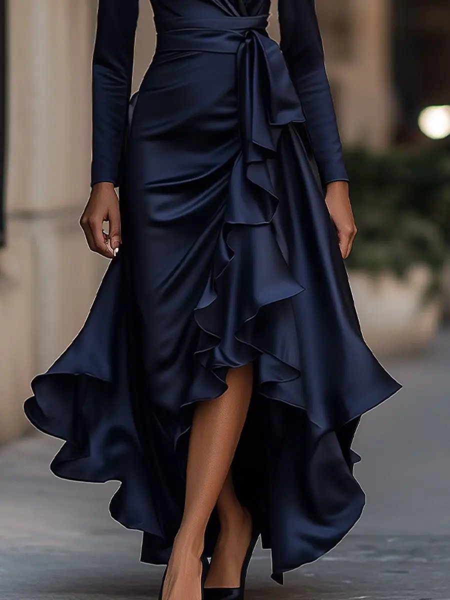 The Marlowe Draped Satin Gown
