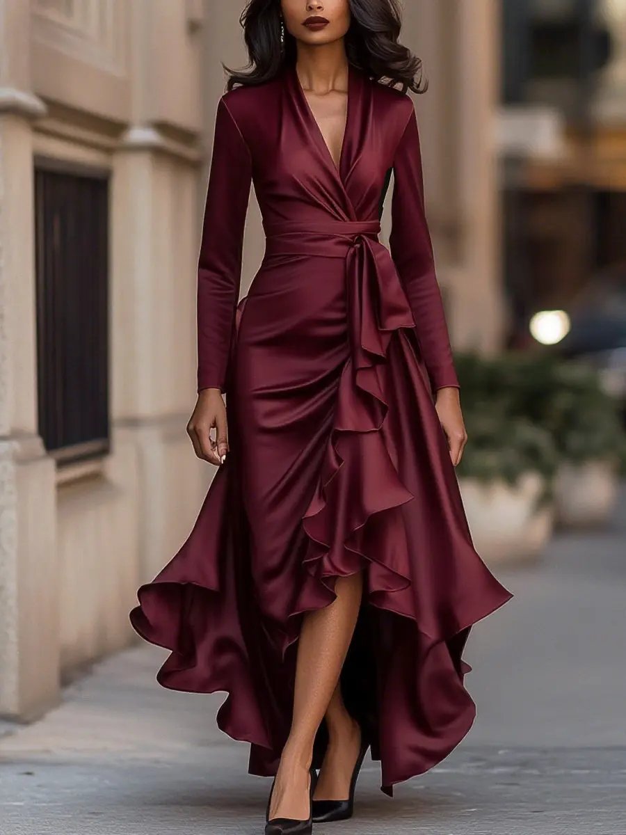 The Marlowe Draped Satin Gown
